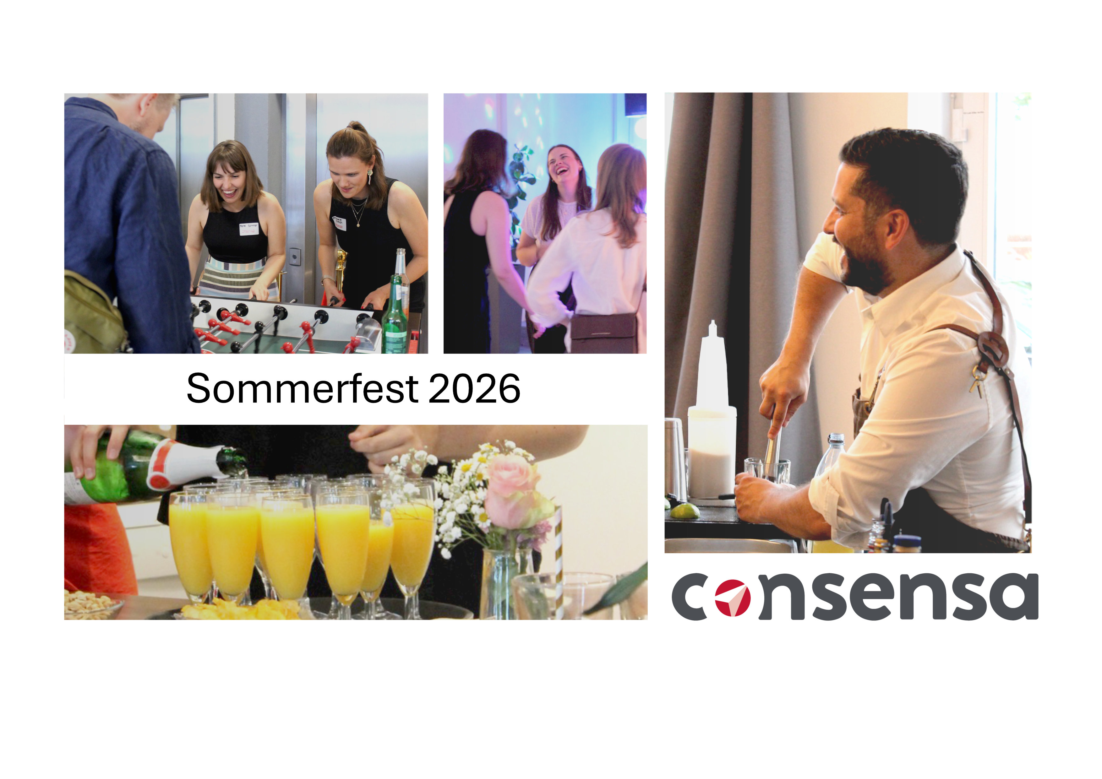Collage mit Menschen auf Sommerfest